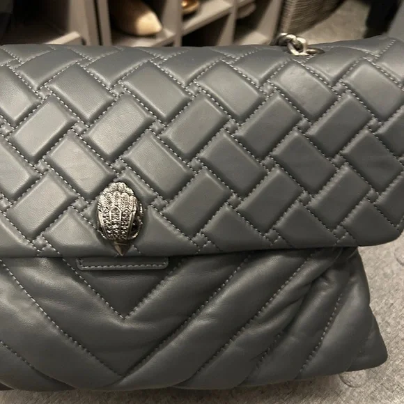 Kurt Geiger London XXL Gray Leather Quilted Shoulder Bag - Picture 5 of 8